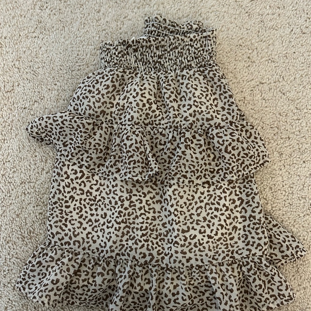 Leopard Print Ruffled Skirt